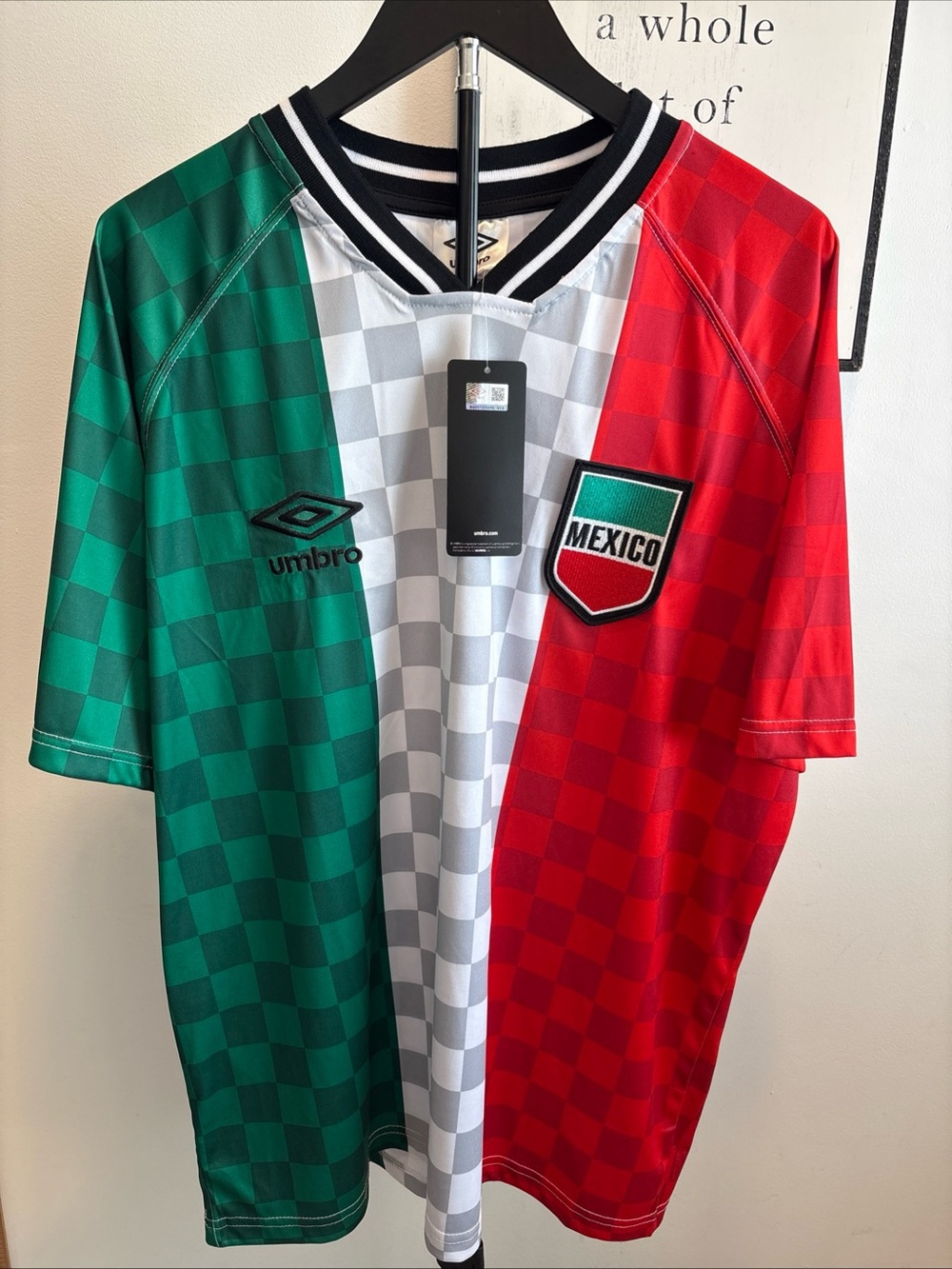 Umbro Mexico Tricolor Football Jersey - Green/White/Red